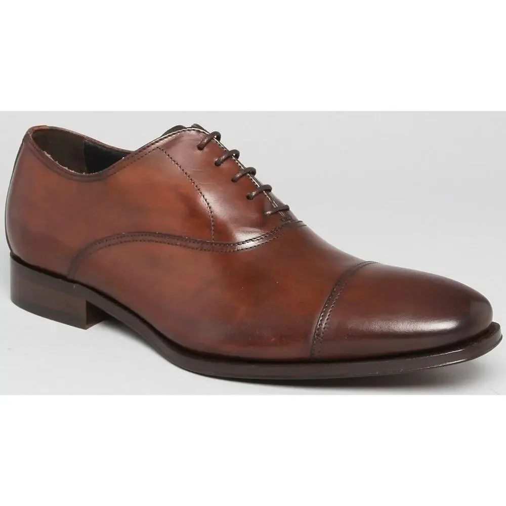 To Boot New York Men's Brown Leather Aidan Cap Toe Oxfords